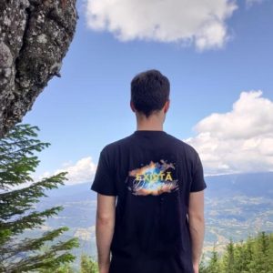 Tricou negru bumbac „Corul Evanghelic - Există Dumnezeu”